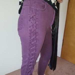 Vintage Purple Criss Cross Jeans